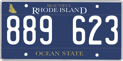 RI license plate 889623
