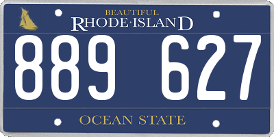 RI license plate 889627