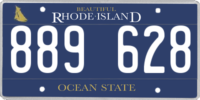 RI license plate 889628