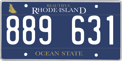 RI license plate 889631