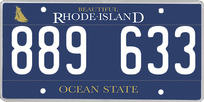 RI license plate 889633