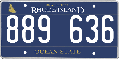RI license plate 889636