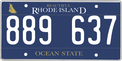 RI license plate 889637