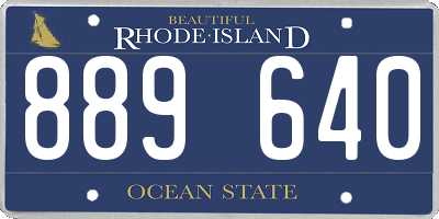 RI license plate 889640