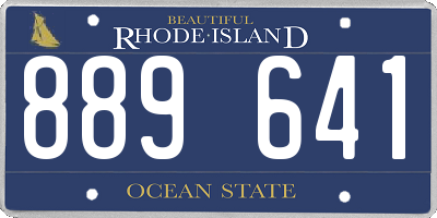 RI license plate 889641