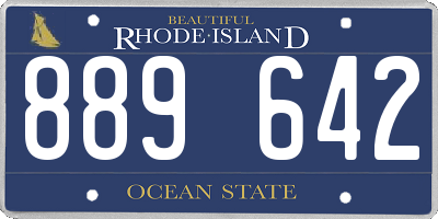 RI license plate 889642