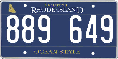 RI license plate 889649