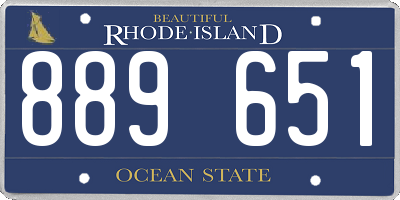 RI license plate 889651
