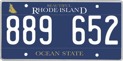 RI license plate 889652