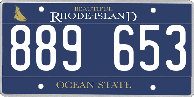 RI license plate 889653