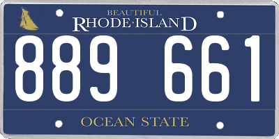 RI license plate 889661