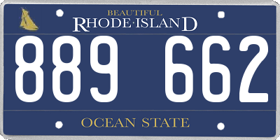 RI license plate 889662