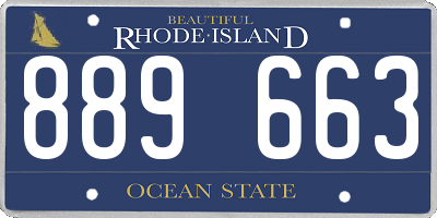 RI license plate 889663
