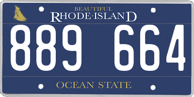 RI license plate 889664
