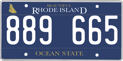 RI license plate 889665