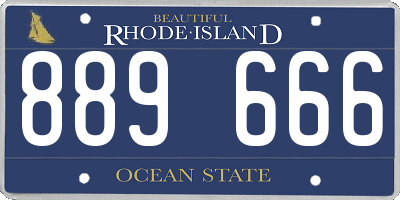 RI license plate 889666