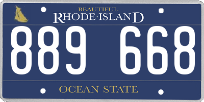RI license plate 889668