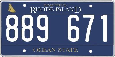 RI license plate 889671