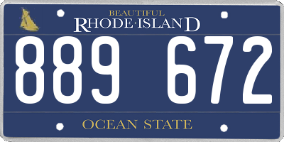 RI license plate 889672