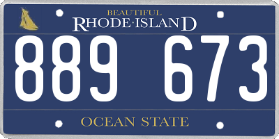 RI license plate 889673