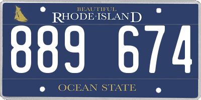 RI license plate 889674