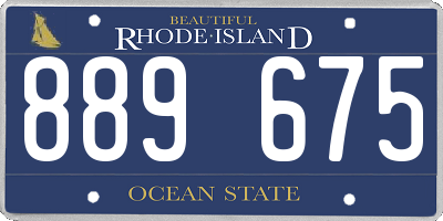 RI license plate 889675