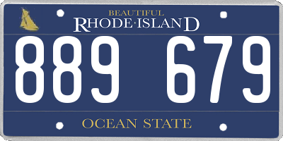 RI license plate 889679