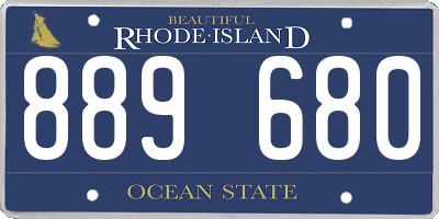 RI license plate 889680