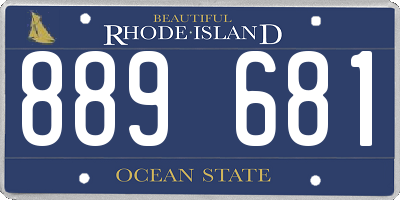 RI license plate 889681