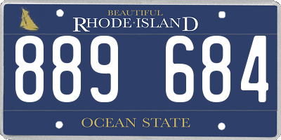 RI license plate 889684