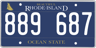 RI license plate 889687