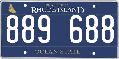 RI license plate 889688