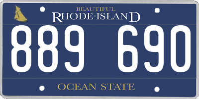 RI license plate 889690