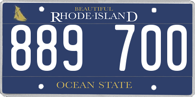 RI license plate 889700