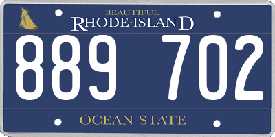 RI license plate 889702