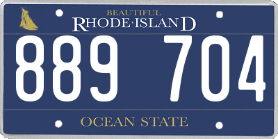 RI license plate 889704