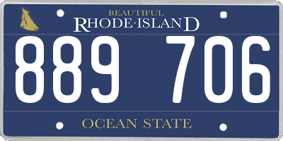 RI license plate 889706