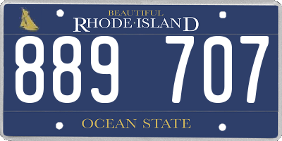 RI license plate 889707