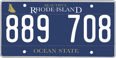RI license plate 889708