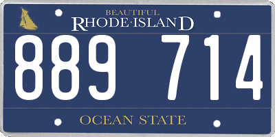 RI license plate 889714