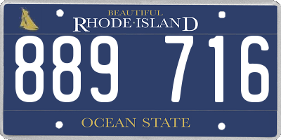 RI license plate 889716