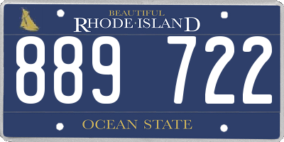 RI license plate 889722