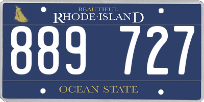RI license plate 889727