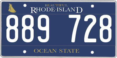 RI license plate 889728
