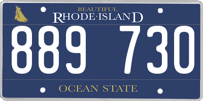 RI license plate 889730