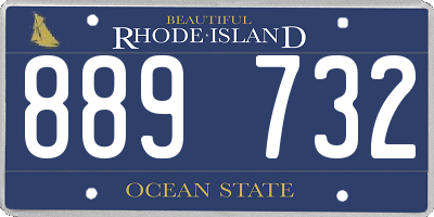 RI license plate 889732