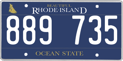 RI license plate 889735