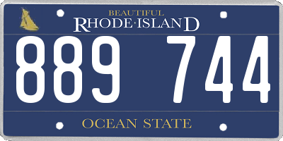 RI license plate 889744