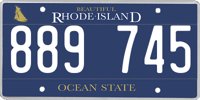 RI license plate 889745