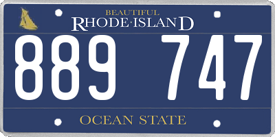 RI license plate 889747